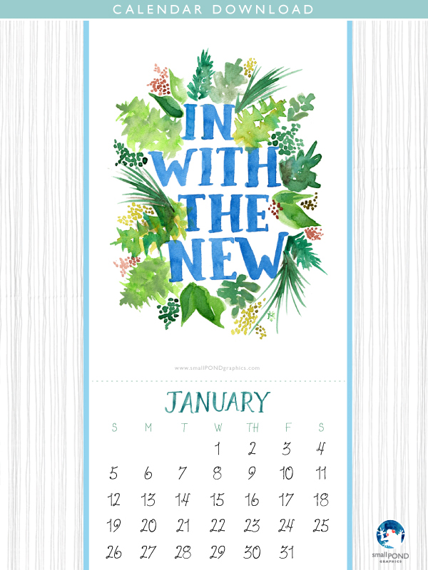January 2020 free printable calendar download
