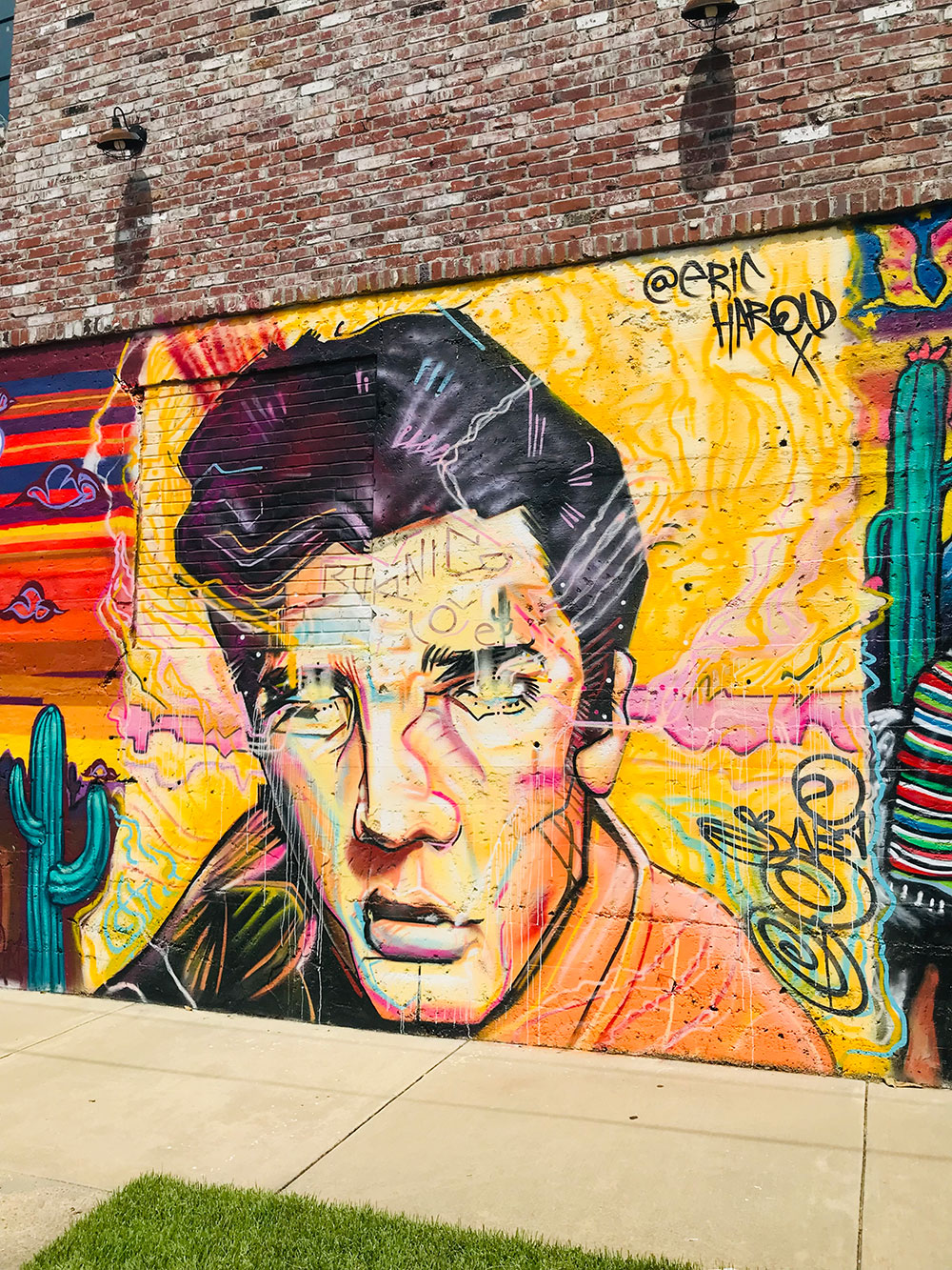 Elvis street art in downtown Memphis